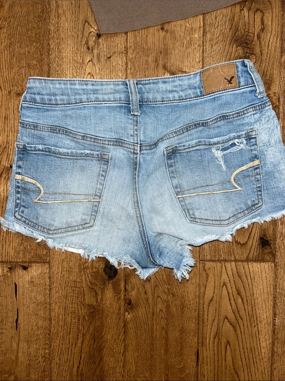 American Eagle Outfitters Light Blue Ripped Denim Cutoff Shorts